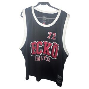 Vintage Ecko Unltd. 72 Rhino Mesh Basketball Jersey Tank Top Black XL